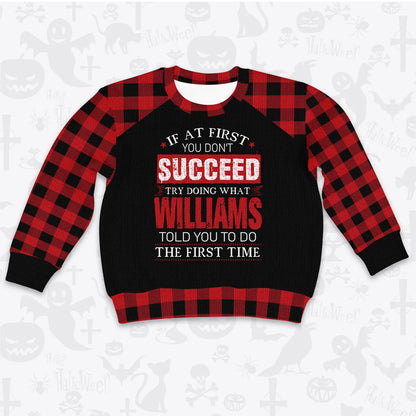 WILLIAMS Buffalo Plaid Pajamas Set Sweater & Pants 13K1-EV2