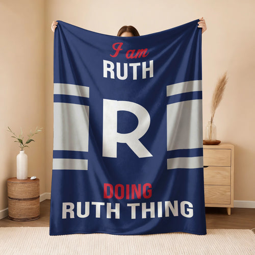 I'm Name Doing Name Things Navy Fleece Blanket RUTH 13K1 BK51