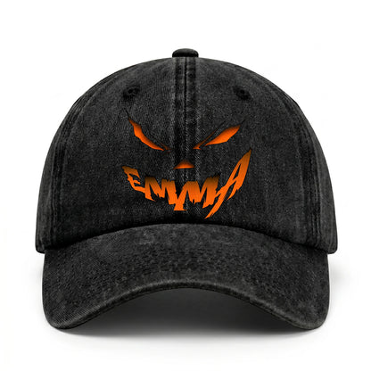 Stay Hungry Pumpkin Chasing Ghosts Funny Washed Cap EMMA 13K1 C101PF