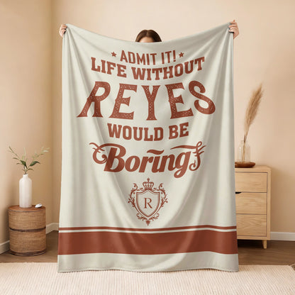 Life Without Your Name Would Be Boring Cream Terracotta Blanket REYES 13K1 BK24