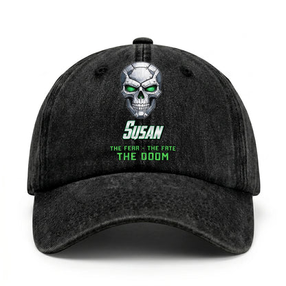 The Fear The Fate The Doom Skull Washed Cap SUSAN 13K1 C99PF