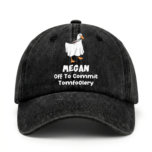 Off To Commit Tomfoolery Funny Goose Washed Cap MEGAN 13K1 C131PF
