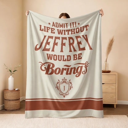 Life Without Your Name Would Be Boring Cream Terracotta Blanket JEFFREY 13K1 BK24