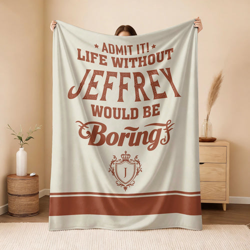 Life Without Your Name Would Be Boring Cream Terracotta Blanket JEFFREY 13K1 BK24