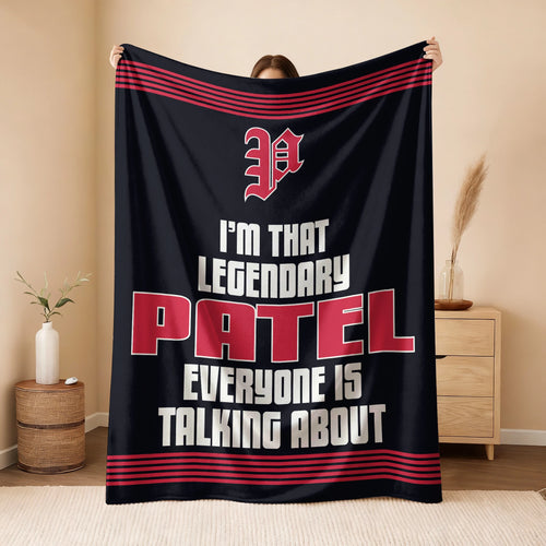 I'm That Legendary Name Dark Red Fleece Blanket PATEL 13K1 BK48