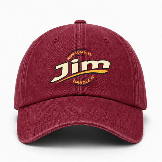 Keep Calm & Let Your Name Handle It Burgundy Washed Cap JIM 13K1 C105PF