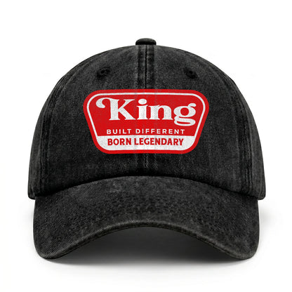 Built Different Born Legendary Red Logo Washed Cap KING 13K1 C63PF