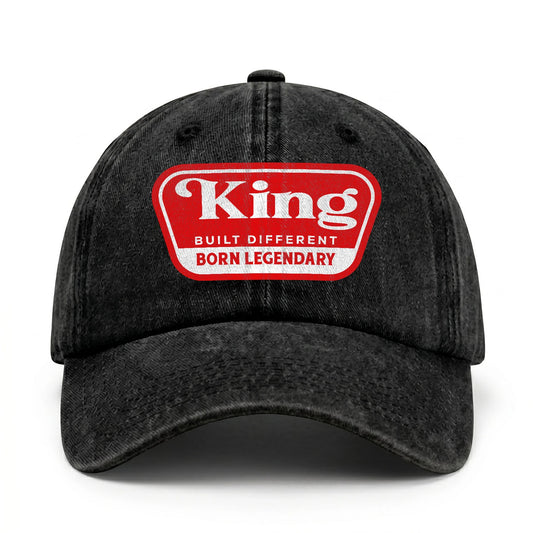 Built Different Born Legendary Red Logo Washed Cap KING 13K1 C63PF
