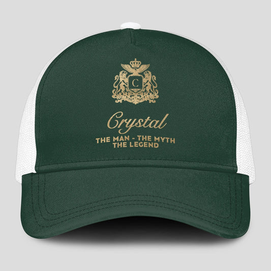 The Man The Myth The Legend Sage Green Mesh Cap CRYSTAL 13K1 C192PF