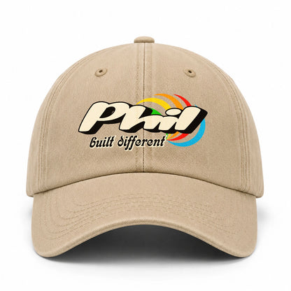 Your Name Built Different Retro Washed Cap PHIL 13K1 C55PF