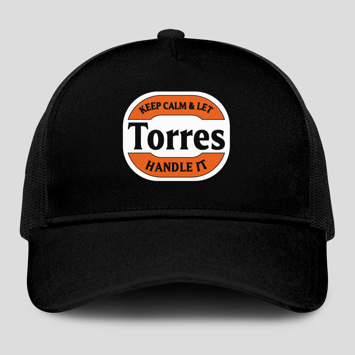 Keep Calm & Let Your Name Handle It Black Mesh Cap TORRES 13K1 C199PF