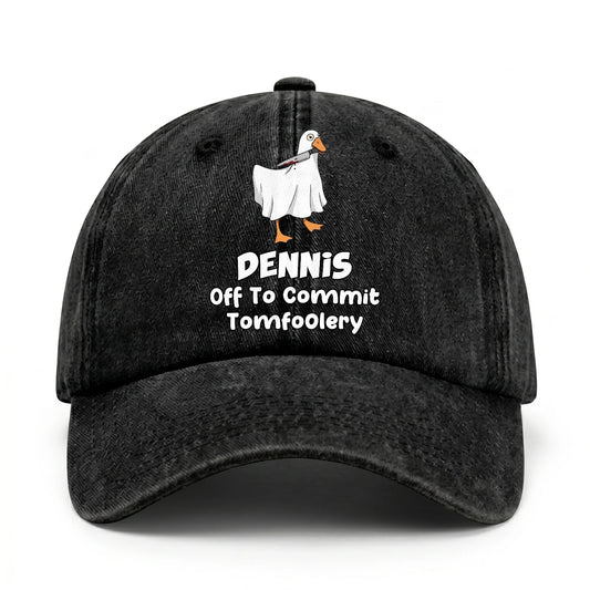 Off To Commit Tomfoolery Funny Goose Washed Cap DENNIS 13K1 C131PF