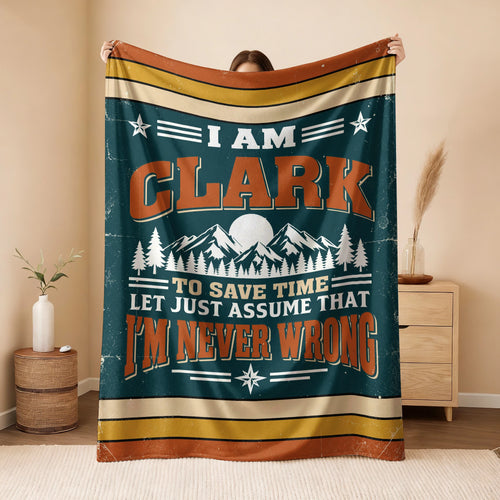 I'm Name Never Wrong Funny Retro Fleece Blanket CLARK 13K1 BK66