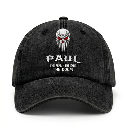 Your Name The Fear The Fate The Doom Skull Washed Cap PAUL 13K1 C98PF