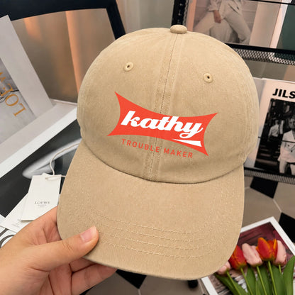 Trouble Maker Red Logo Washed Cap KATHY 13K1 C78PF