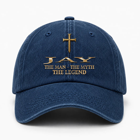 The Man The Myth The Legend Golden Cross Washed Cap JAY 13K1 C217PF