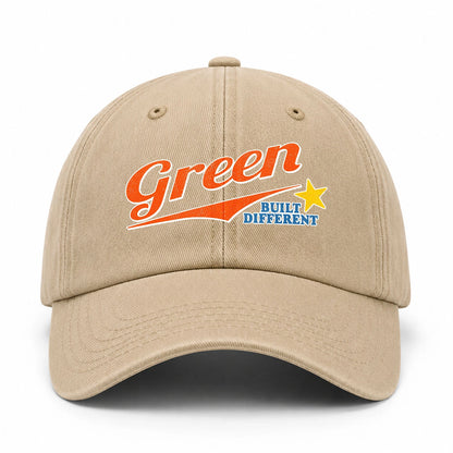 Your Name Built Different Logo Washed Cap GREEN 13K1 C56PF