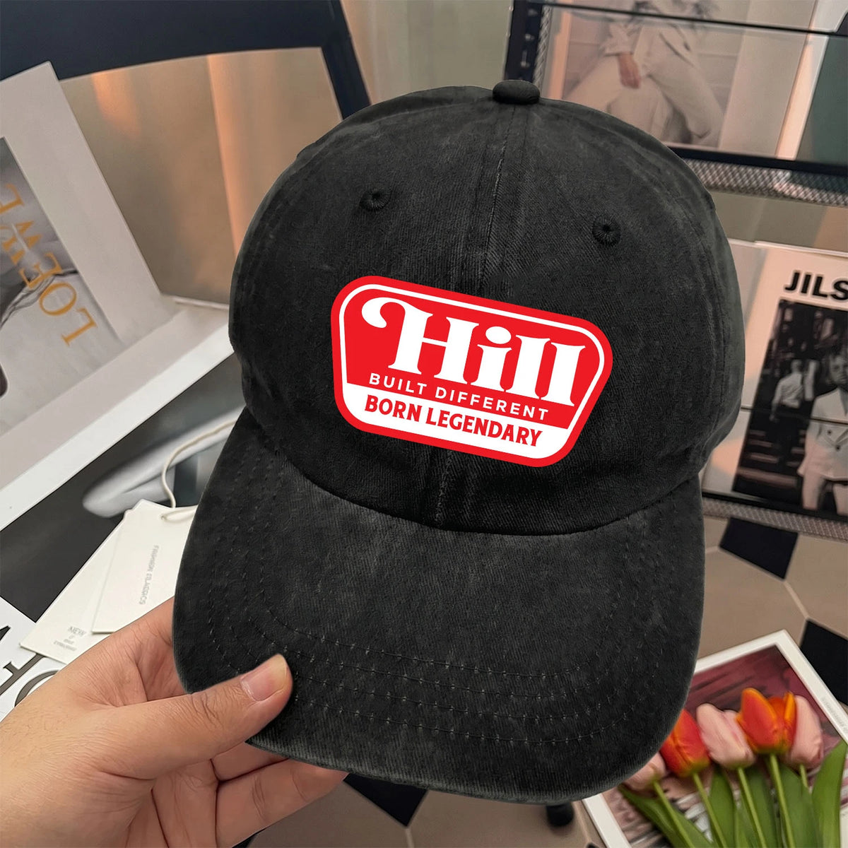 Built Different Born Legendary Red Logo Washed Cap HILL 13K1 C63PF