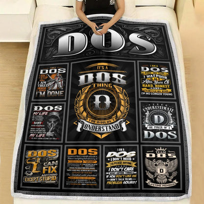 DOS Personalized Blanket | Custom Name Cozy Throw Gift 13K2-BK2