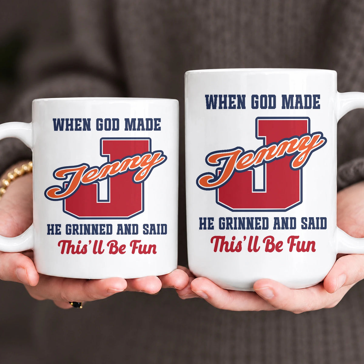 When God Made Your Name Personalized Baseball Mug JENNY 13K1 MG07