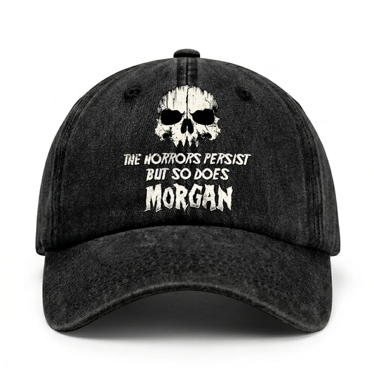 The Horrors Persist But So Does Your Name Cool Skull Washed Cap MORGAN 13K1 C134PF