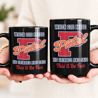 When God Made Your Name Personalized Baseball Mug PATEL 13K1 MG07