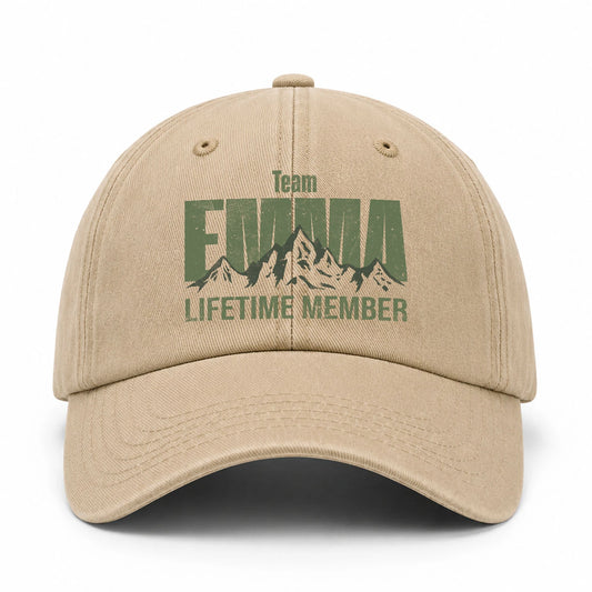 Team Your Name Lifetime Member Mountain Cap EMMA 13K1 C58PF