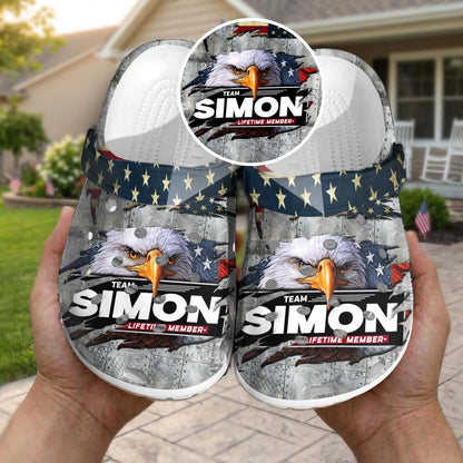 SIMON 13K1-CR1 Personalized Name Clogs "Team Lifetime Member"