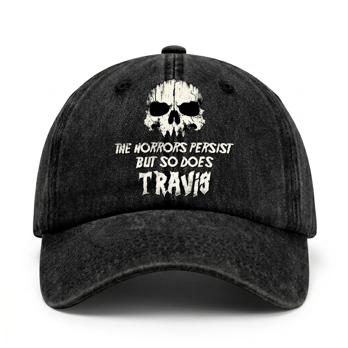 The Horrors Persist But So Does Your Name Cool Skull Washed Cap TRAVIS 13K1 C134PF