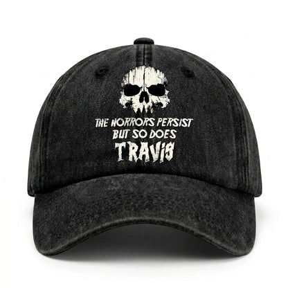 The Horrors Persist But So Does Your Name Cool Skull Washed Cap TRAVIS 13K1 C134PF
