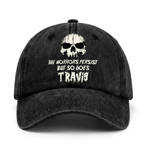 The Horrors Persist But So Does Your Name Cool Skull Washed Cap TRAVIS 13K1 C134PF