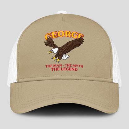 The Man The Myth The Legend Eagle Khaki Mesh Cap GEORGE 13K1 C210PF