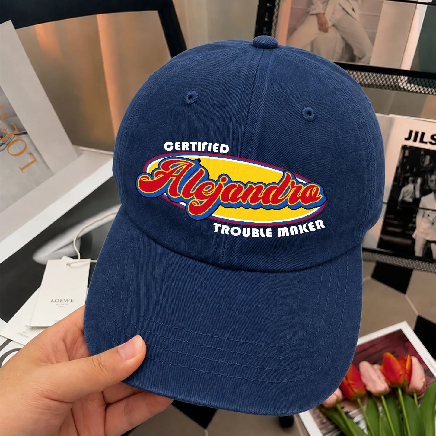 Certified Your Name Trouble Maker Washed Cap ALEJANDRO 13K1 C73PF