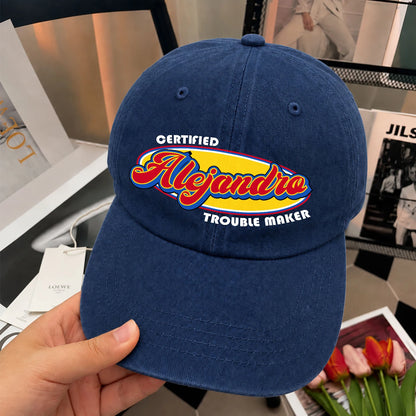 Certified Your Name Trouble Maker Washed Cap ALEJANDRO 13K1 C73PF