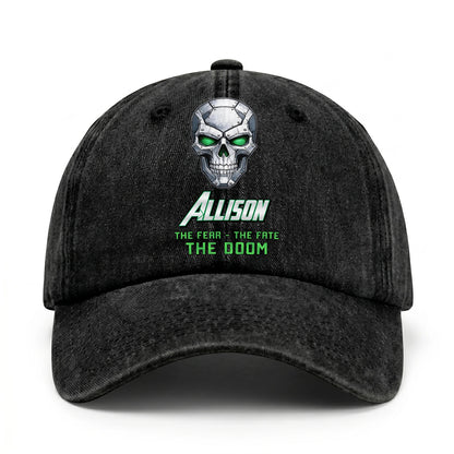 The Fear The Fate The Doom Skull Washed Cap ALLISON 13K1 C99PF