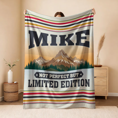 Not Perfect But Limited Edition Vintage Mountain Fleece Blanket MIKE 13K1 BK45