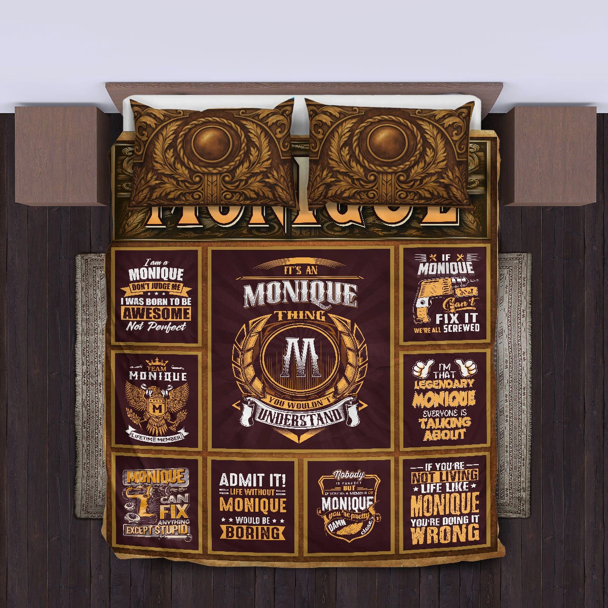 MONIQUE Limited Edition Personalized Bedding Set 13K1-BS3