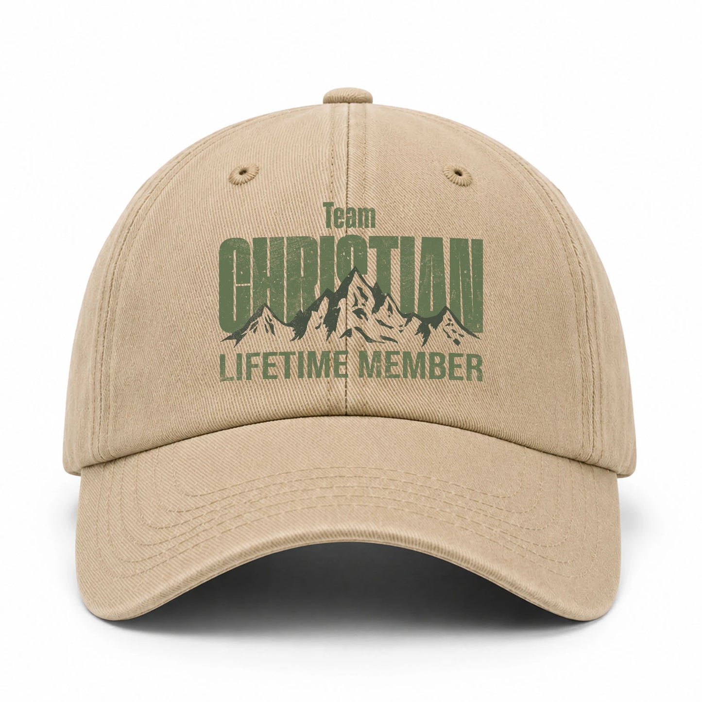 Team Your Name Lifetime Member Mountain Cap CHRISTIAN 13K1 C58PF
