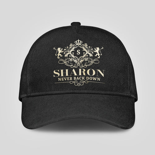 Never Back Down Royal Style Black Cap SHARON 13K1 C179PF