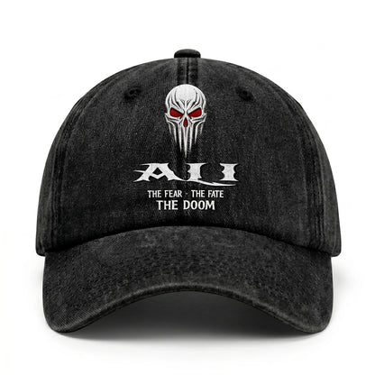 Your Name The Fear The Fate The Doom Skull Washed Cap ALI 13K1 C98PF