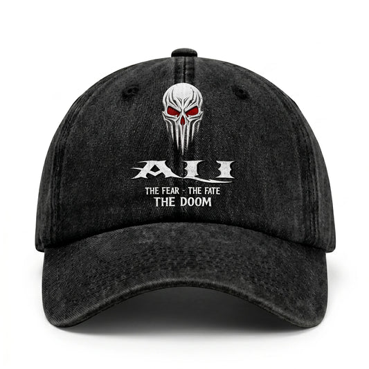 Your Name The Fear The Fate The Doom Skull Washed Cap ALI 13K1 C98PF