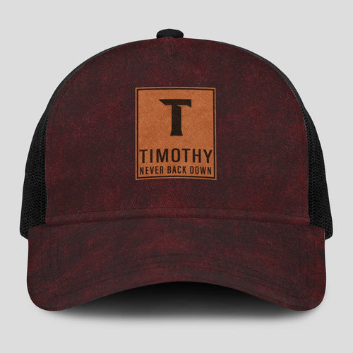 Never Back Down Burgundy And Black Mesh Cap TIMOTHY 13K1 C208PF