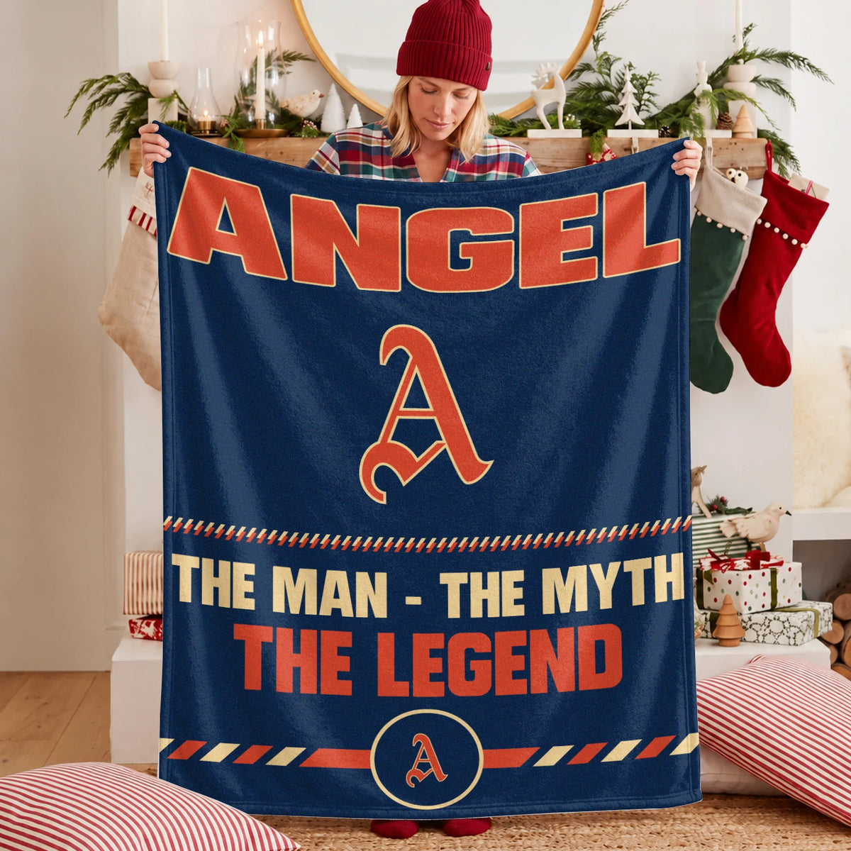 The Man The Myth The Legend Retro Fleece Blanket ANGEL 13K1 BK53