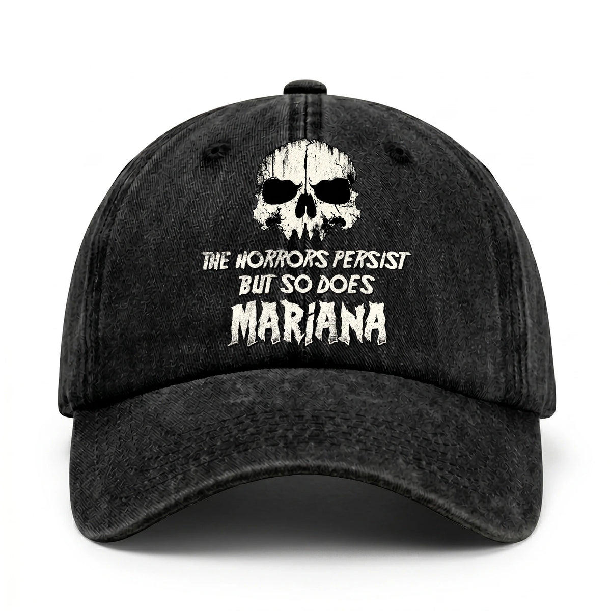 The Horrors Persist But So Does Your Name Cool Skull Washed Cap MARIANA 13K1 C134PF