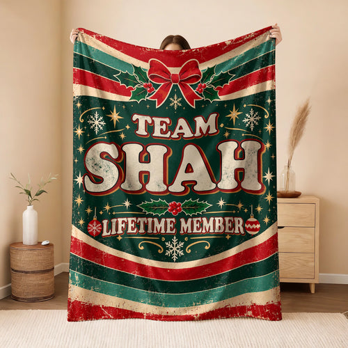 Team Your Name Lifetime Member Christmas Fleece Blanket SHAH 13K1 BK52