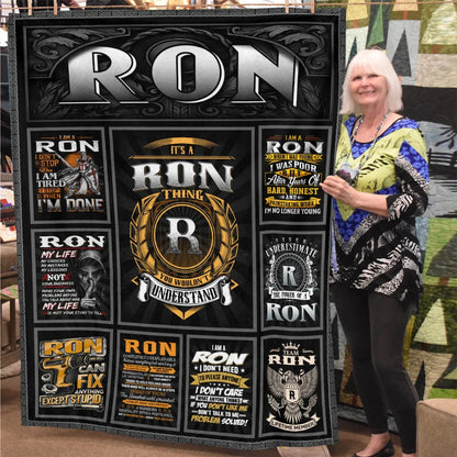 RON Personalized Blanket | Custom Name Cozy Throw Gift 13K1-BK2
