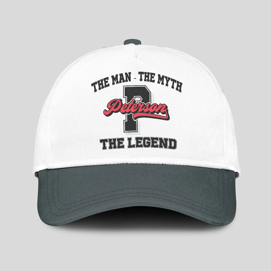 The Man The Myth The Legend Custom Initial Letter And Name Cap PETERSON 13K1 C38PF