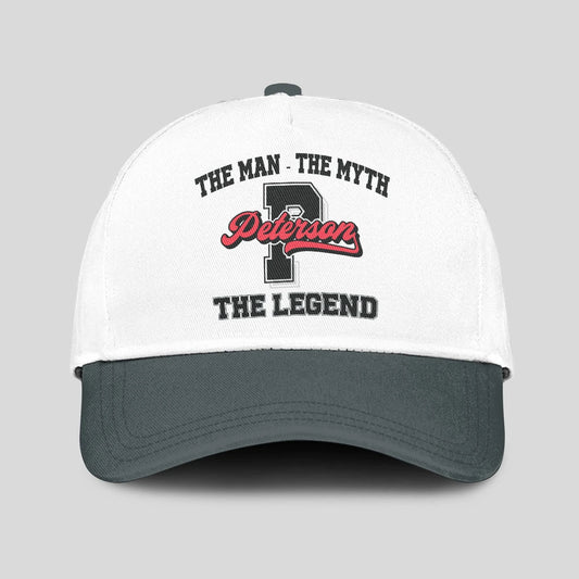 The Man The Myth The Legend Custom Initial Letter And Name Cap PETERSON 13K1 C38PF