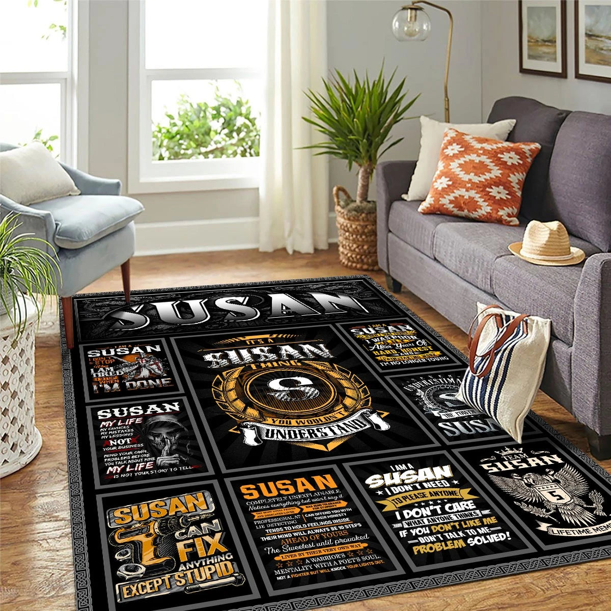 SUSAN Personalized Sponge Floor Mat – Custom Printed Home Decor 13K1-AR2