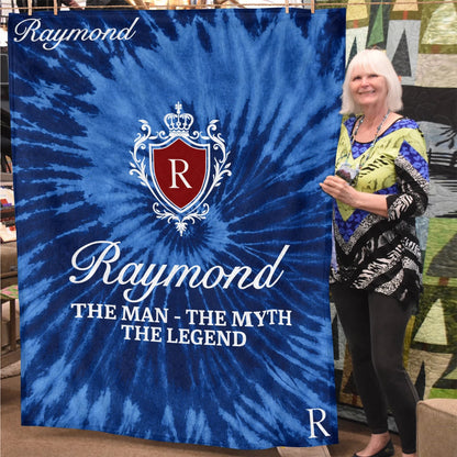 The Man The Myth The Legend Blue Waves Fleece Blanket RAYMOND 13K1 BK11